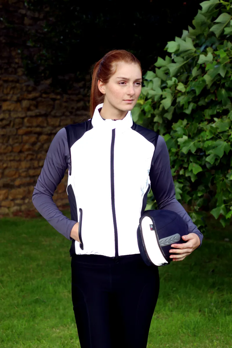 Hy Equestrian Silva Flash Reflective Hat Band - Reflective Silver-1